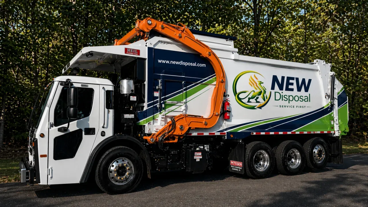 NEW Disposal branded commercial collection truck in service